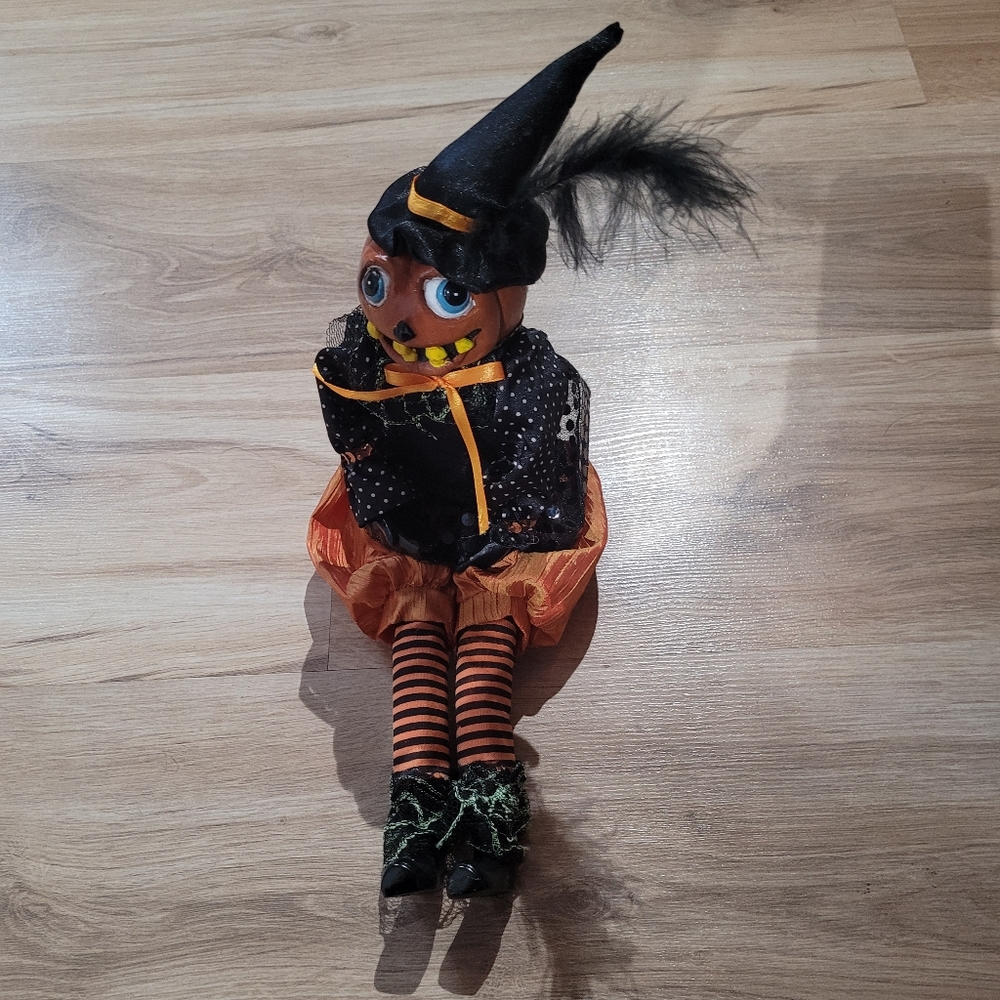 Scary Pumpkin Sitting Doll